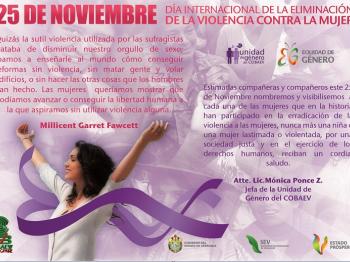 DÍA INTERNACIONAL DE LA ELIMINACIÓN DE LA VIOLENCIA CONTRA LA MUJER  