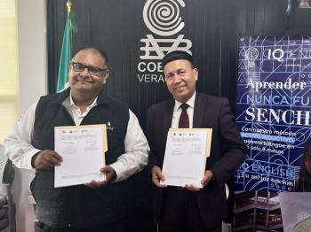 COBAEV FIRMA CONVENIO CON IQ ENGLISH XALAPA