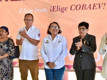 TITULAR DEL COBAEV INAUGURA OBRAS EN EL PLANTEL DE PUEBLO VIEJO